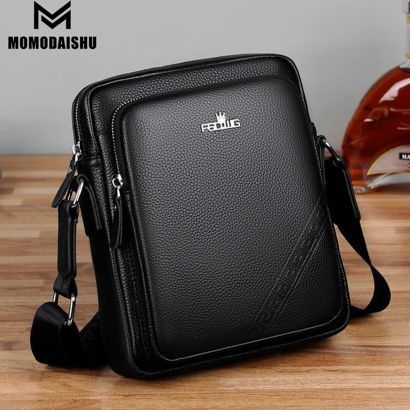

Man Messenger Bags Tote Bag Men Crossbody Bag Multi-function Shoulder Bags Men Handbags Large Capacity Genuine Leather Bag Black