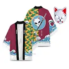 Плащ Demon Slayer Tomioka Giyuu, кимоно, кардиган, костюм для косплея, повседневное пальто с маской и принтом