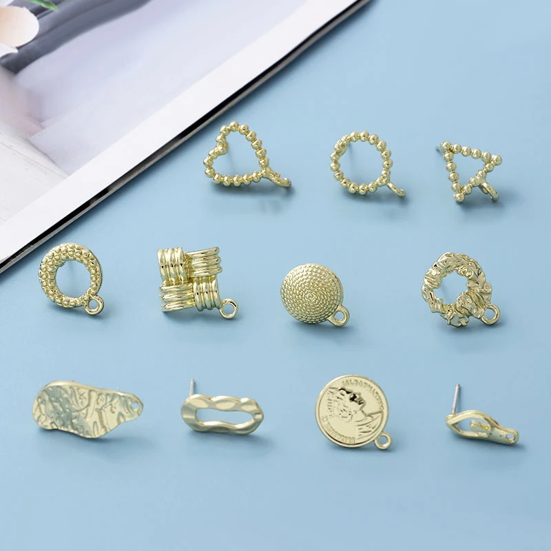 

10 шт., металлические серьги-гвоздики в стиле ретро