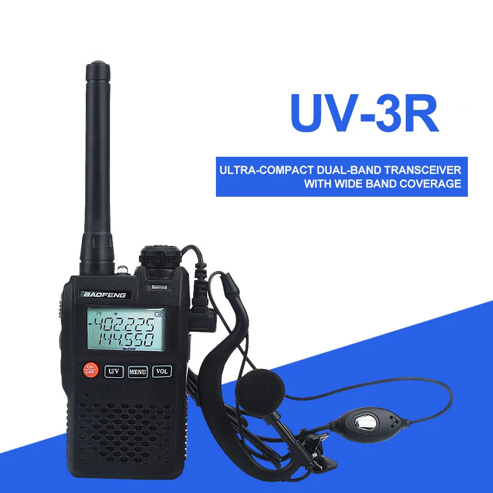 

Портативная рация Baofeng UV-3R mini FM двухстороннее радио VOX двухдиапазонное двойное Отображение режима «свободные руки» 2 Вт 99ch