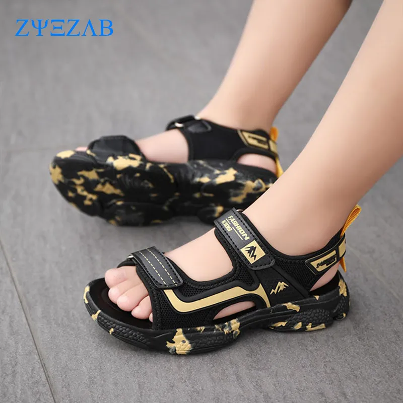 Сандалии Детские сетчатые на липучке дышащие кроссовки модная повседневная