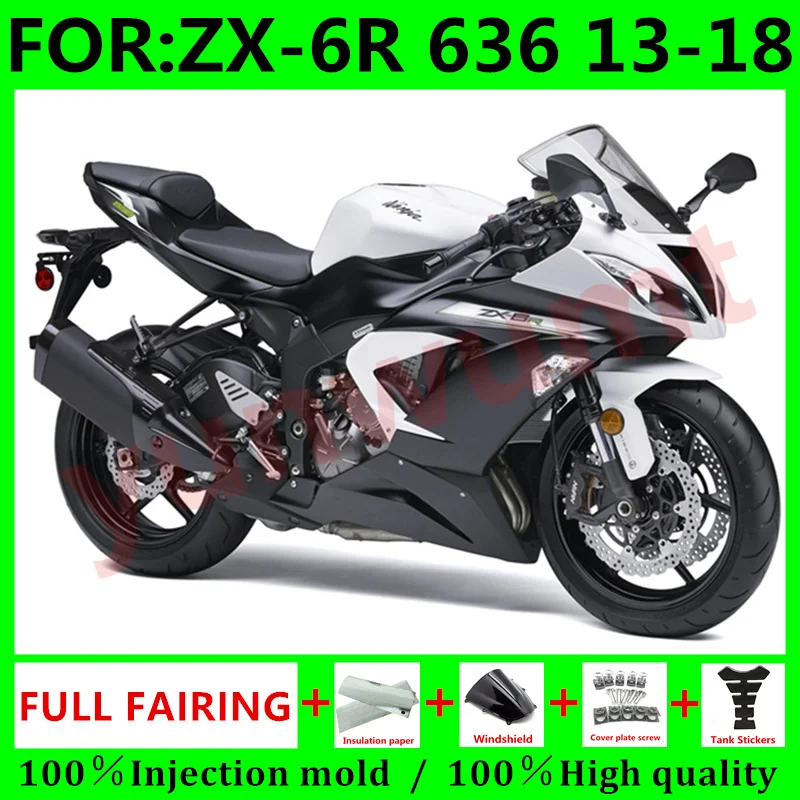 

New ABS Motorcycle Fairings Kit Fit for kawasaki Ninja ZX6R 636 2013 2014 2015 2016 ZX-6R 13 14 15 16 17 18 fairing black white