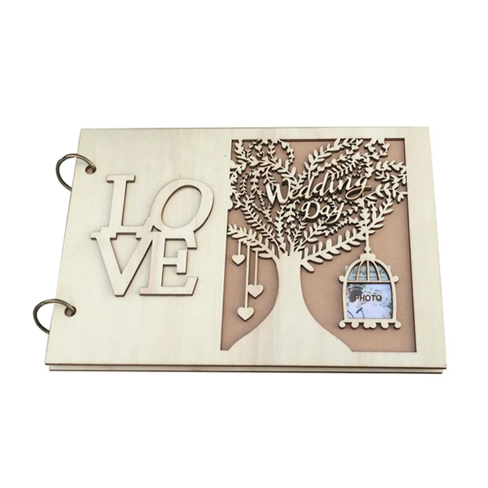 Свадебная Гостевая книга персонализированная деревянная на день рождения