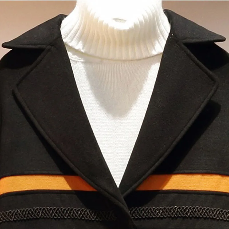 Модное шерстяное пальто Женская осенне-зимняя куртка повседневная шерстяная