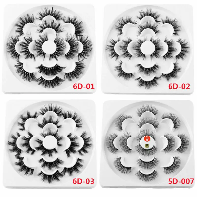 7 пар норковые натуральные накладные ресницы 25 мм пышные 18 видов стилей черный