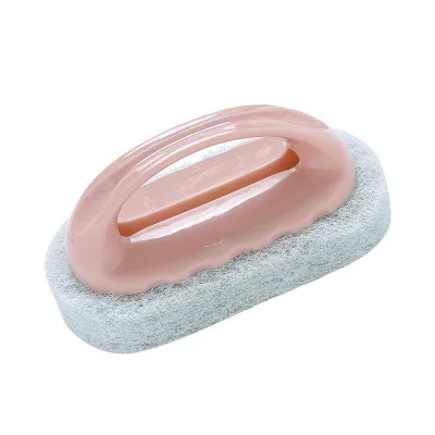Pink 1 шт. с ручкой щетка для ванны щетка для плитки обеззараживание кухни щетка волшебный горшок губка щетка для чистки - Цвет: Pink