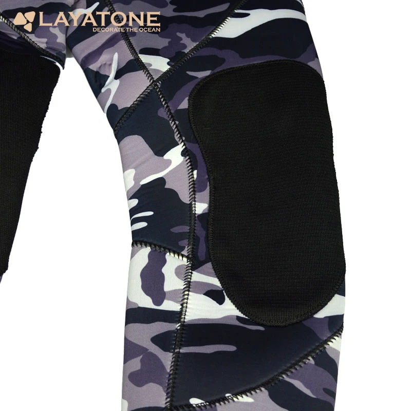 LayaTone костюм для подводной охоты 9 мм Неопреновые мужские Гидрокостюмы 2 шт. набор с капюшоном костюмы для подводного плавания Рыбалка подводный охотничий костюм