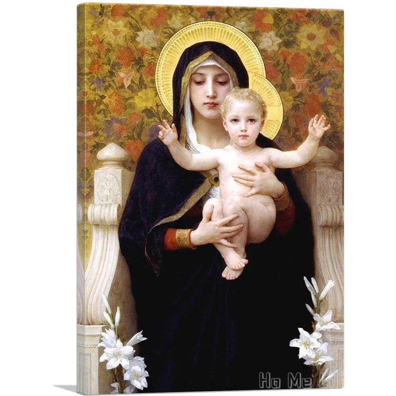 

The Virgin Of The Lilies Canvas By Ho Me Lili, настенный художественный принт, картина для гостиной, домашний декор