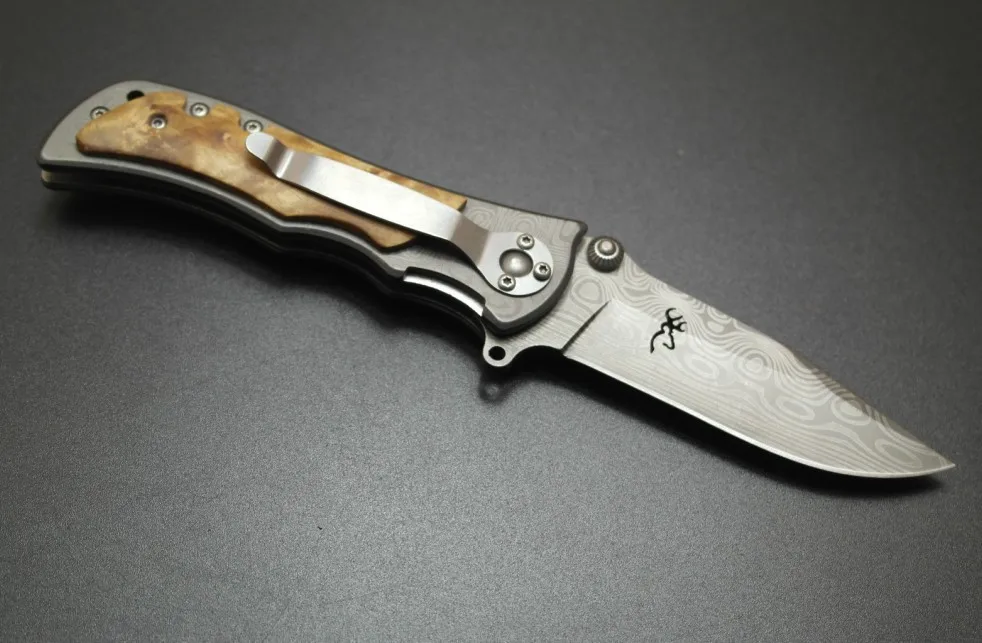 Дамасский Тигр Складной нож Browning охотничий для выживания 8Cr стальное лезвие +