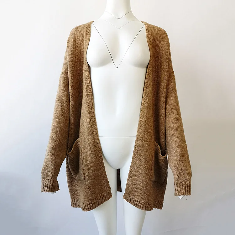 2019 свитер кардиган Свободное пальто вязаная Верхняя одежда без подкладки с