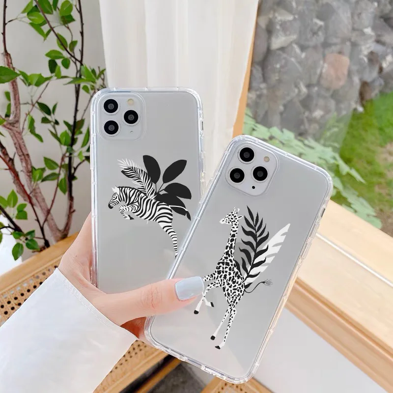

Phone Case Tropical Animals for IPhone 12 13 11 Pro Max mini for IPhone 6S 7 8 Plus SE 2 X XR XS MAX clear Shockproof Back cover