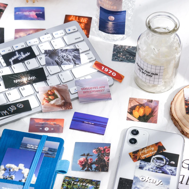 30pcs not repeating hand account deco sticker aesthetic ins scenery bullet journaling accessories mobile phone case diy stickers free global shipping