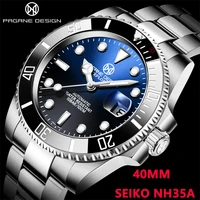 pagrne design new mens stainless steel automatic mechanical watch pagani seiko nh35a sapphire waterproof clock reloj hombre