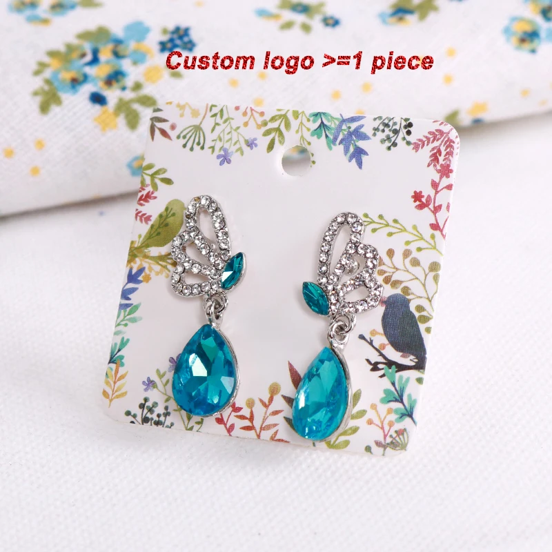 

100Pcs Paper Earring Cards Hang Tag Jewelry Display Ear Stud Cards Favor Label Tag Earring Holder