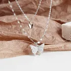 Цепочка с подвеской-бабочкой для женщин и девушек, многослойное ожерелье-чокер до ключиц, подарочное Ювелирное Украшение для свадебной вечеринки