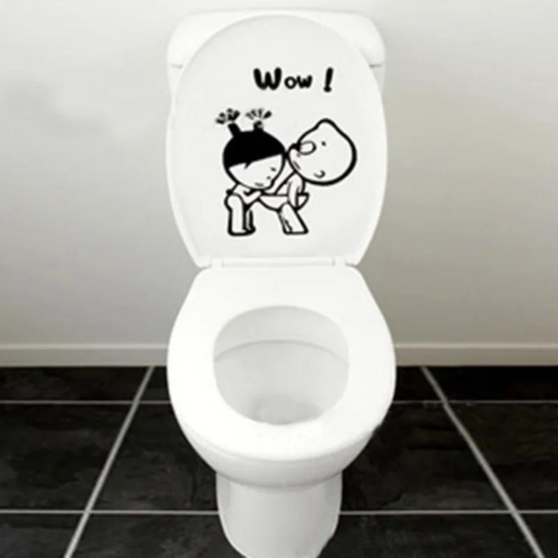 Съемные забавные наклейки на унитаз с рисунком цитаты для декора ванной комнаты