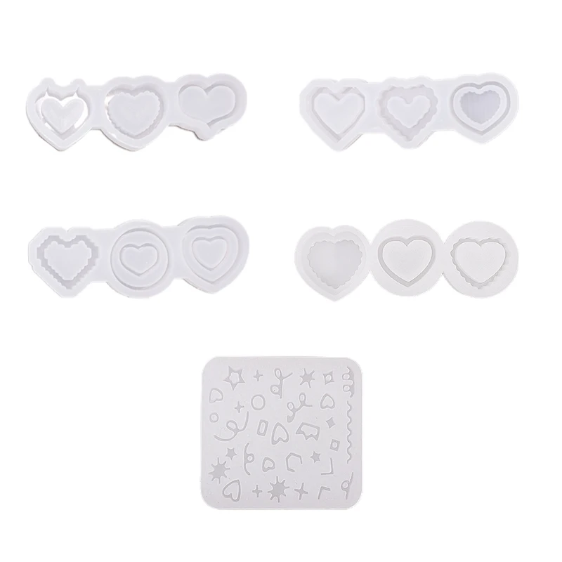 

Creative Love Heart Quicksand Epoxy Resin Mold Keychain Pendants Silicone Mould