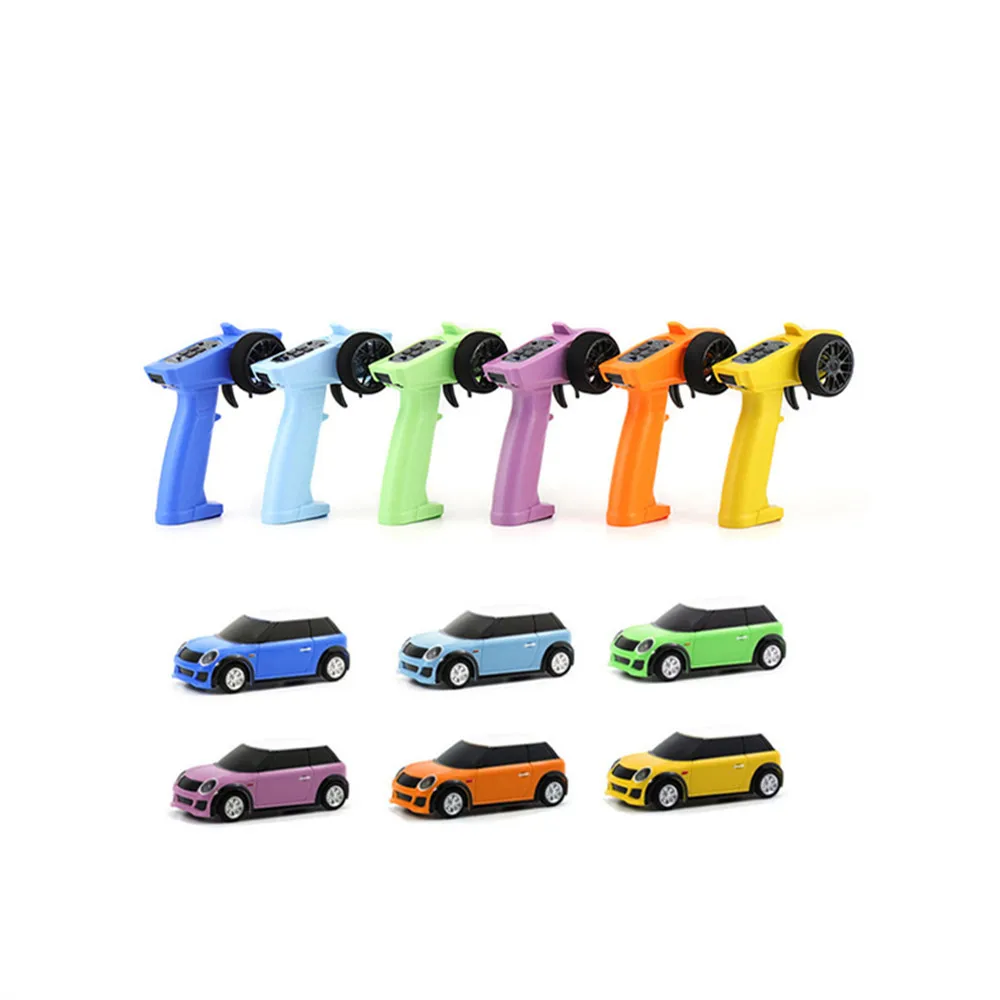 

Turbo 1/76 2.4G RWD Mini RC Remote Control Car Fully Proportional Racing RTR LED Light Vehicles Model Kids Children Toys Car