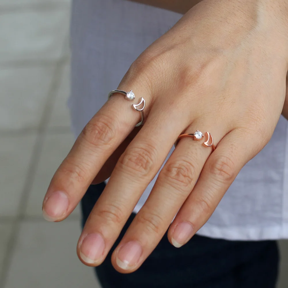 Женское кольцо Trusta из серебра 100% пробы с розой и Луной|Кольца| |