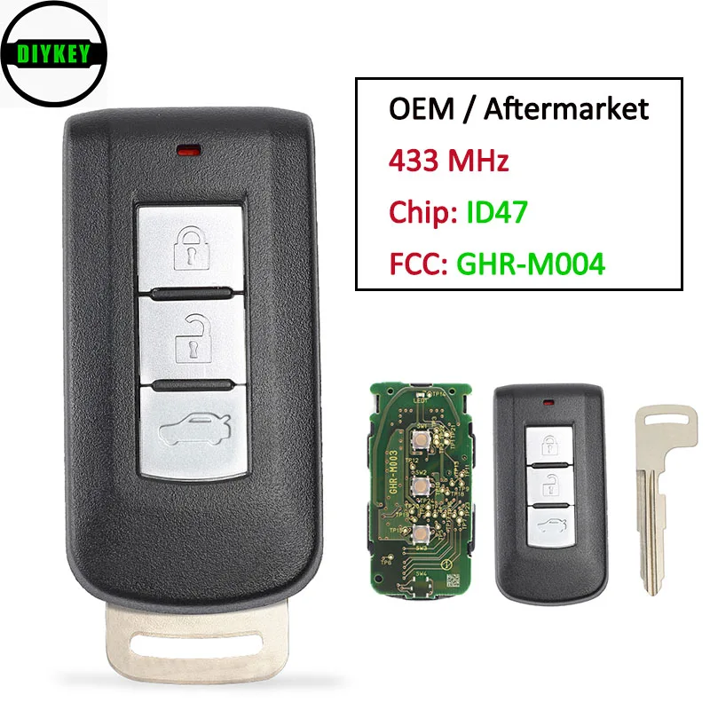 Умный пульт дистанционного управления DIYKEY 433 МГц PCF7938 47 микросхем для Mitsubishi Lancer