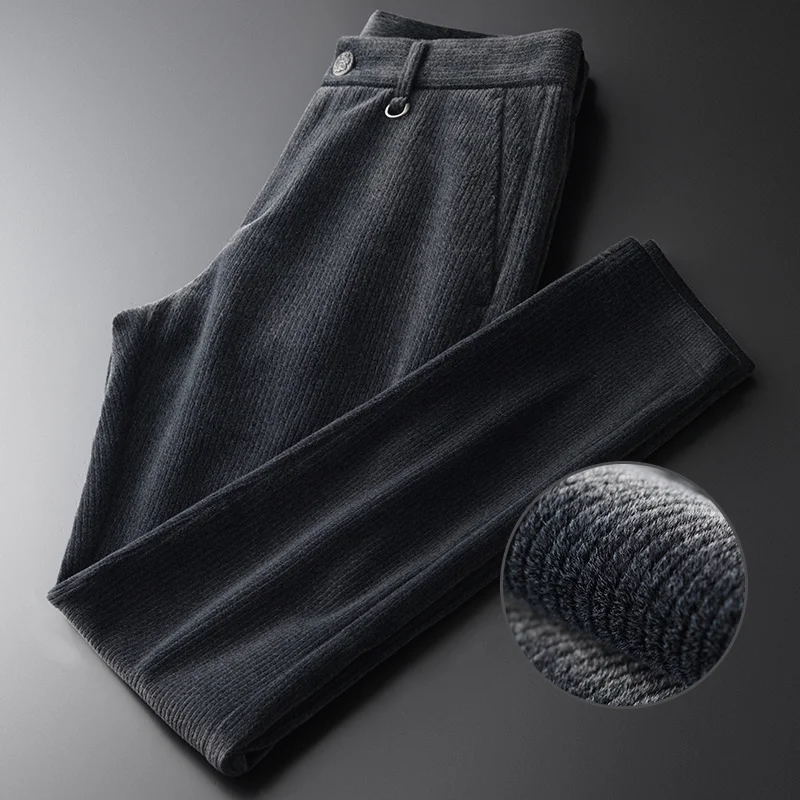 

Мужские серые вельветовые повседневные брюки осень-зима новые деловые повседневные мужские прямые брюки