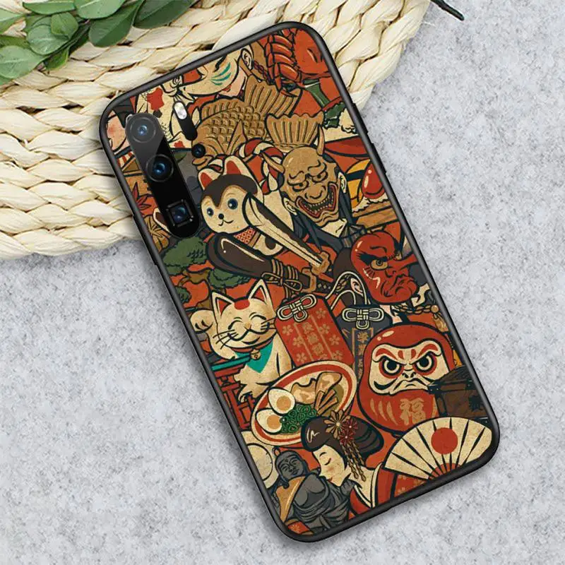 

Japanese Style Art Japan Phone Case For Huawei honor Mate P 10 20 30 40 i 9 8 pro x Lite smart 2019 nova 5t