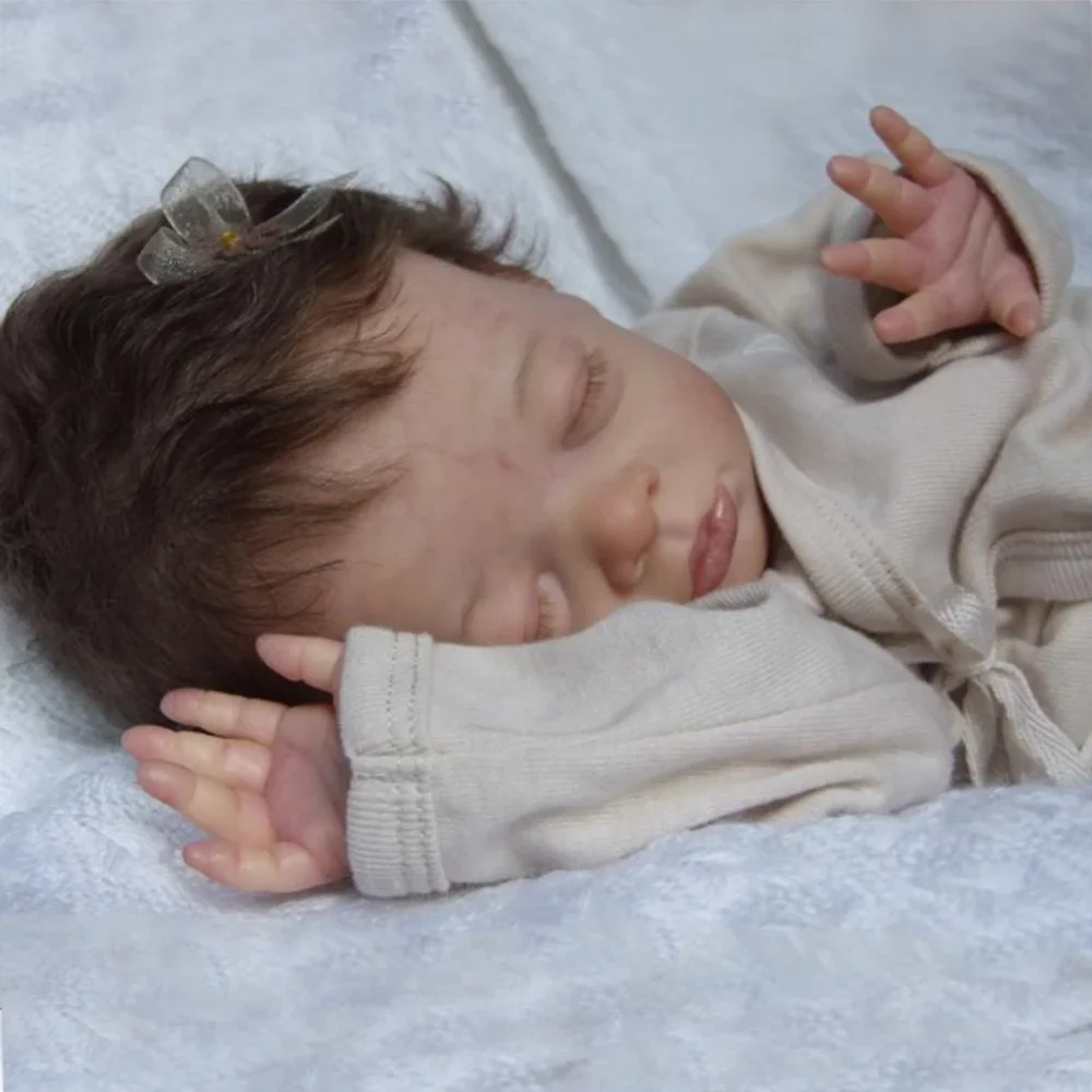 40см Комплект куклы реборн Поппи, жизненно реалистичное прикосновение, тканевое тело, непокрашенные незавершенные детали, набор для самостоятельной сборки реборн без росписи.