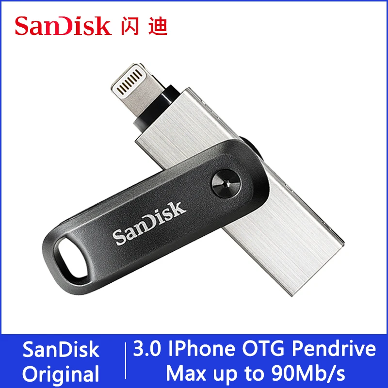 USB-флеш-накопитель SanDisk iXPand OTG с разъемом Lightning USB 3 0 256 ГБ 128 металлический