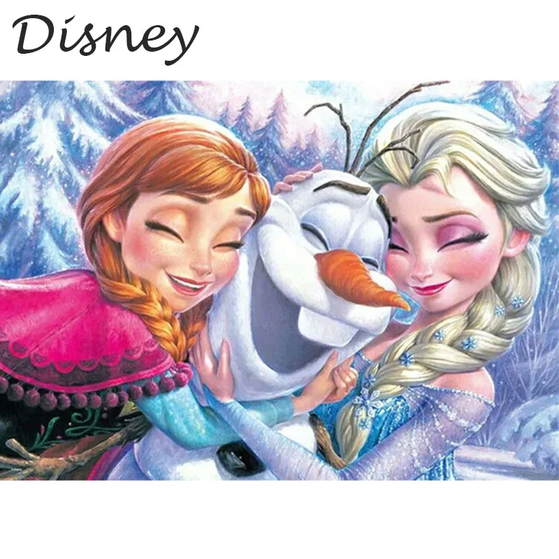 

Disney 5D DIY алмазная живопись мультфильм Вышивка крестом, полный набор для рисования с круглыми камнями и полотном с вышивкой льда Сестры Эльза...