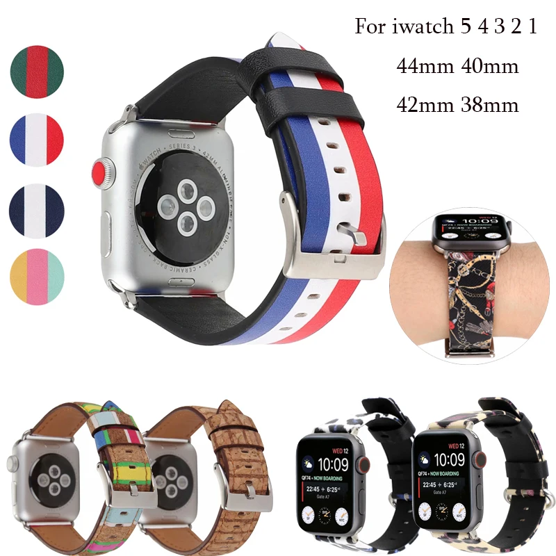 Ремешок кожаный для apple Watch band 44/40 мм браслет iwatch 4 3 2 1 watch 5 42/38 мм|Ремешки часов| |