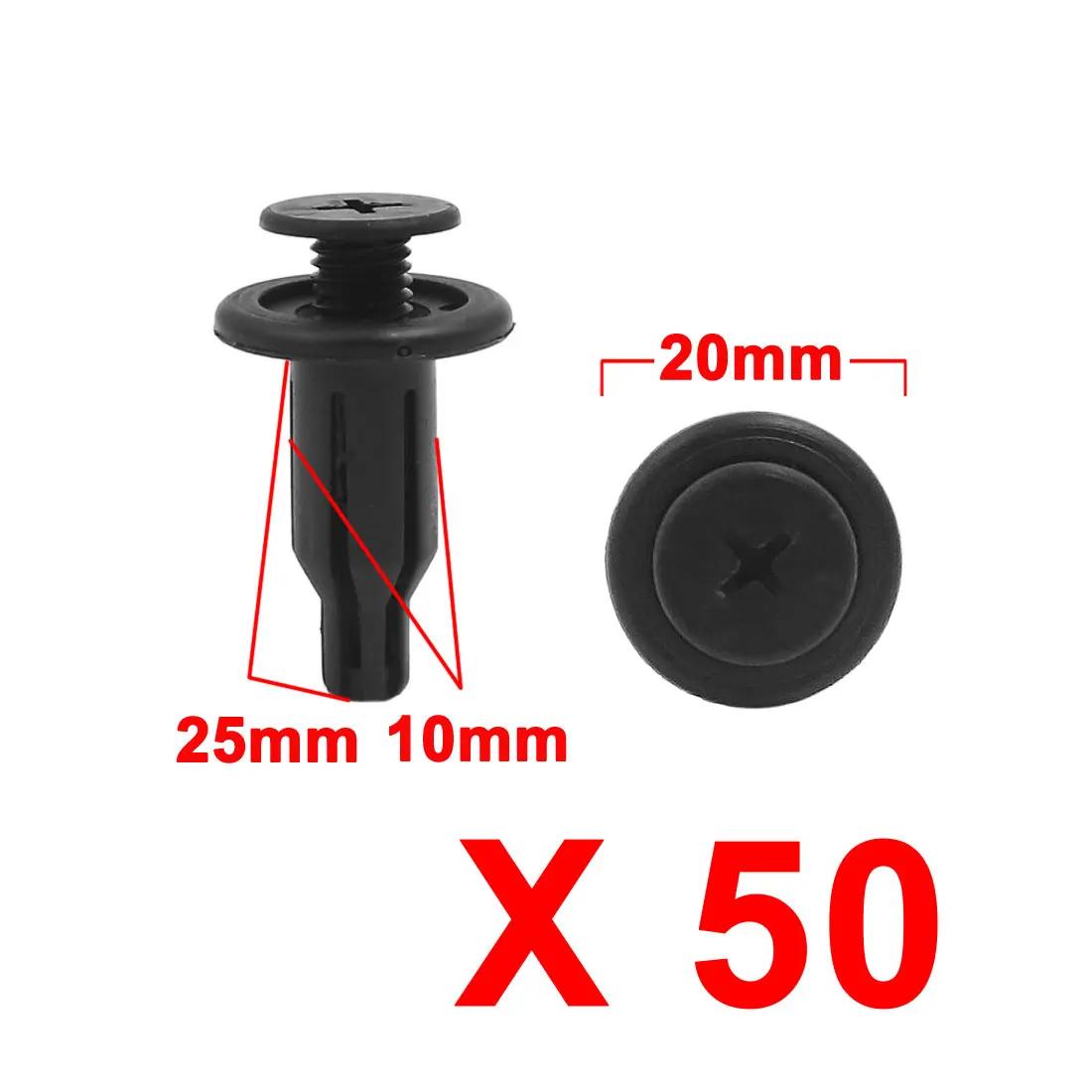 Черная отделка для двери бампера автомобиля пластиковая заклепка зажим с