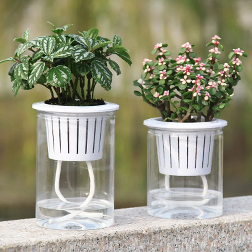 

Automatic Absorption Plant Pot Self Watering Outdoor Garden Home Transparent Flowerpot Planter Container BJStore