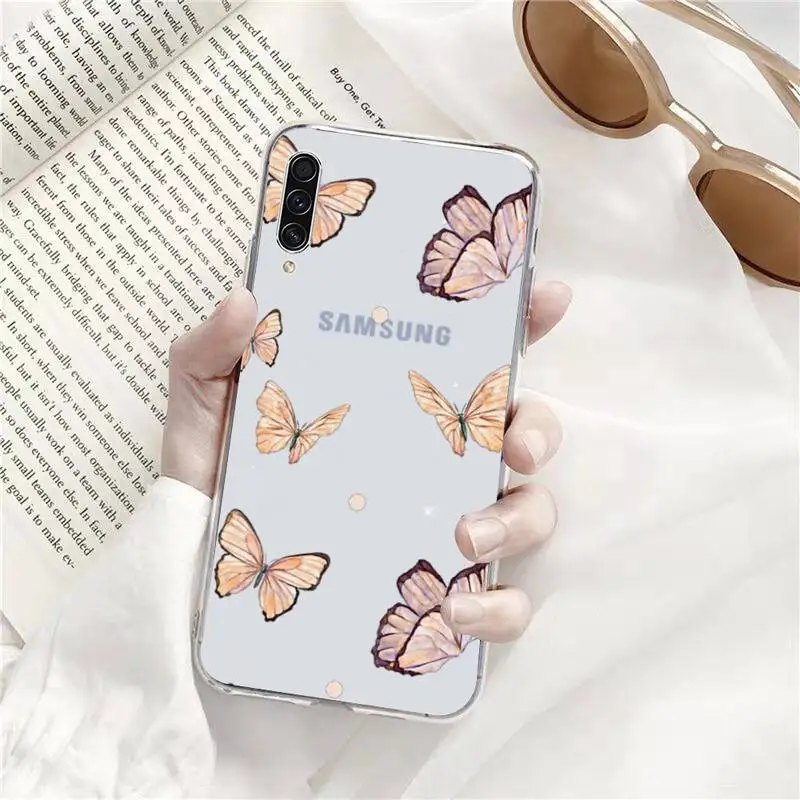 

Beautiful butterfly blue Phone Case Transparent for Samsung A71 S9 10 20 HUAWEI p30 40 honor 10i 8x xiaomi note 8 Pro 10t 11