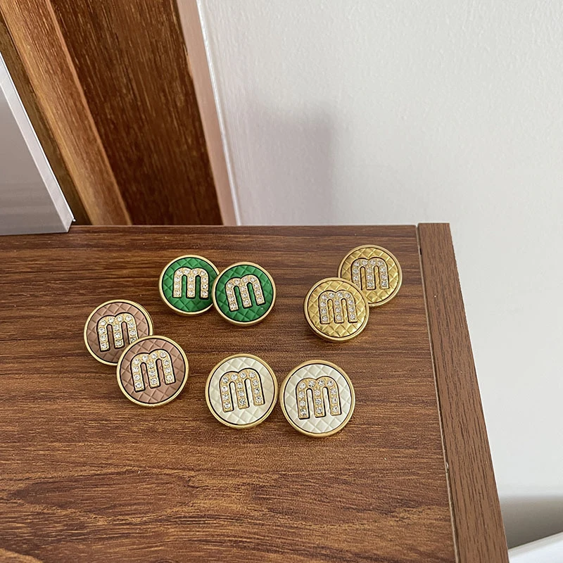 

The New Fashion French Retro Alphabet Earrings Trendy personality temperament color women's earrings Gifts Jewelry wholesale