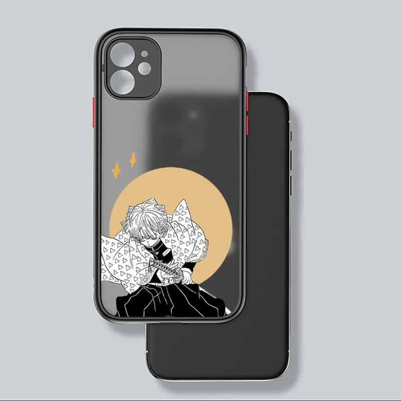 

Kimetsu no Yaiba Phone Case black matte transparent For iPhone 7 8 x xs xr 11 12 pro plus mini max Clear Funda
