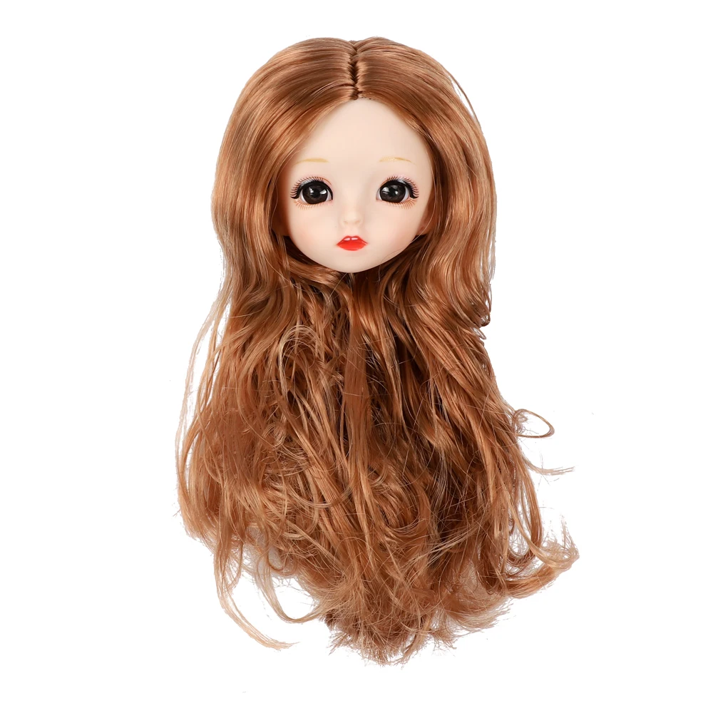 1/6 BJD 3D технические шарниры голова куклы с золотым голубым розовым цветом волос