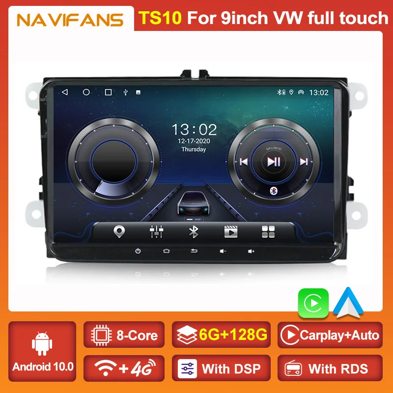

Автомагнитола 9 ''на Android 10,0 для VW Volkswagen Golf/Polo/Tiguan/Passat/b7/b6/SEAT/leon/Skoda/Octavia, мультимедийный стерео плеер с GPS