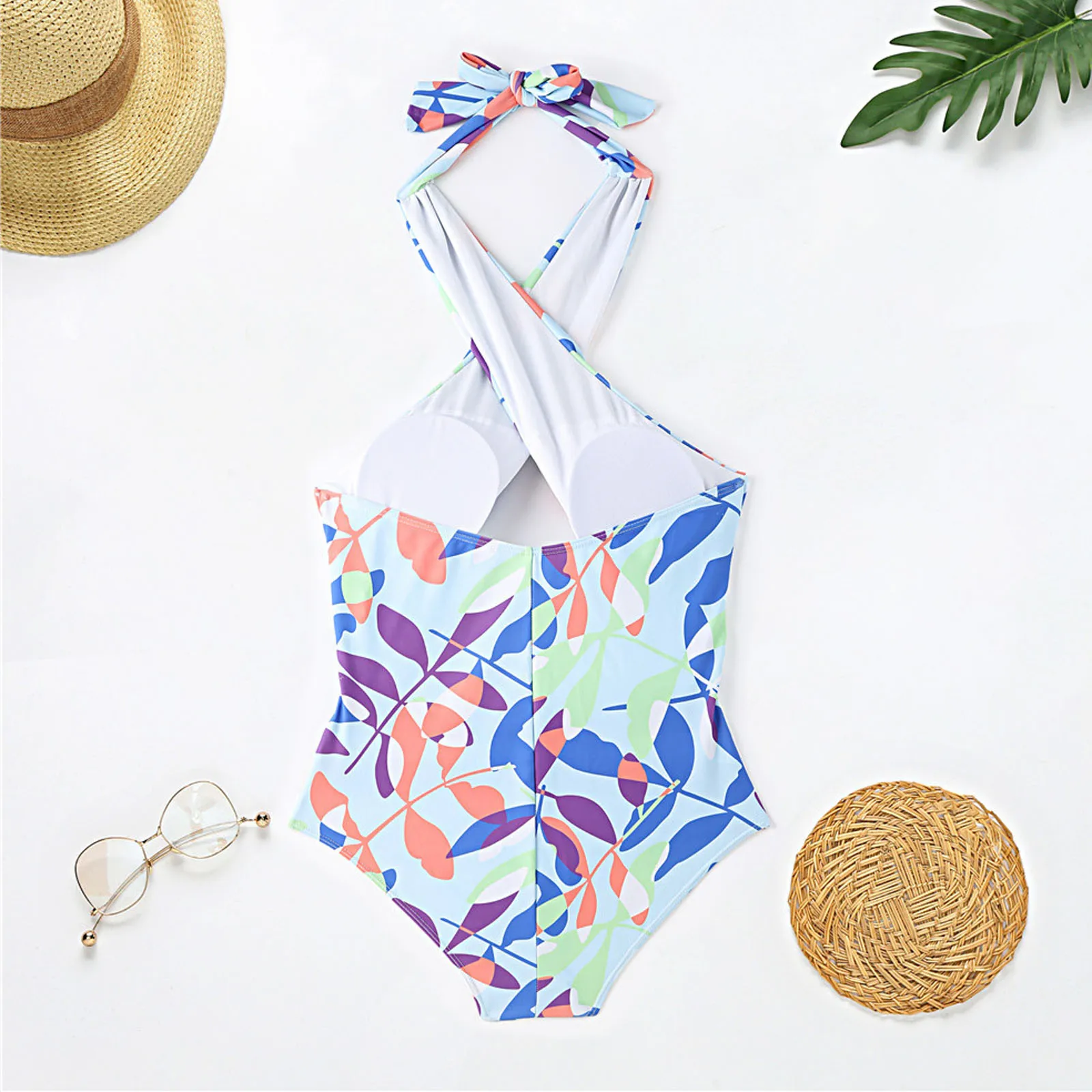 2020 Цельный купальник женский модный сексуальный облегающий с лямкой на шее