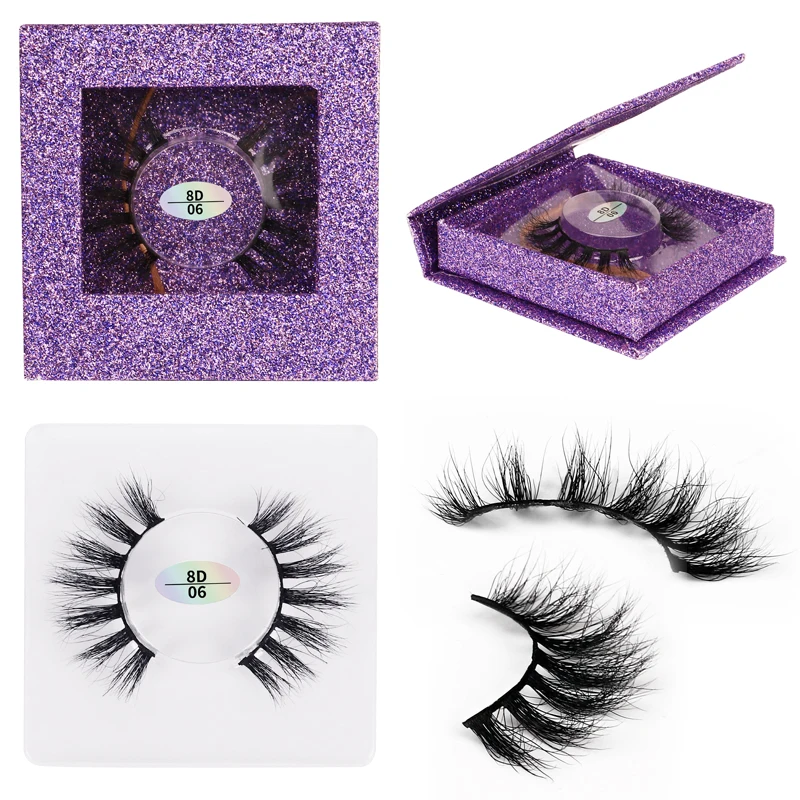 

1 Pair-Mink Hair False Eyelashes Long Dense Lashes 8D Natural Fake Eyelash Extension Fluffy Eye Makeup Tools