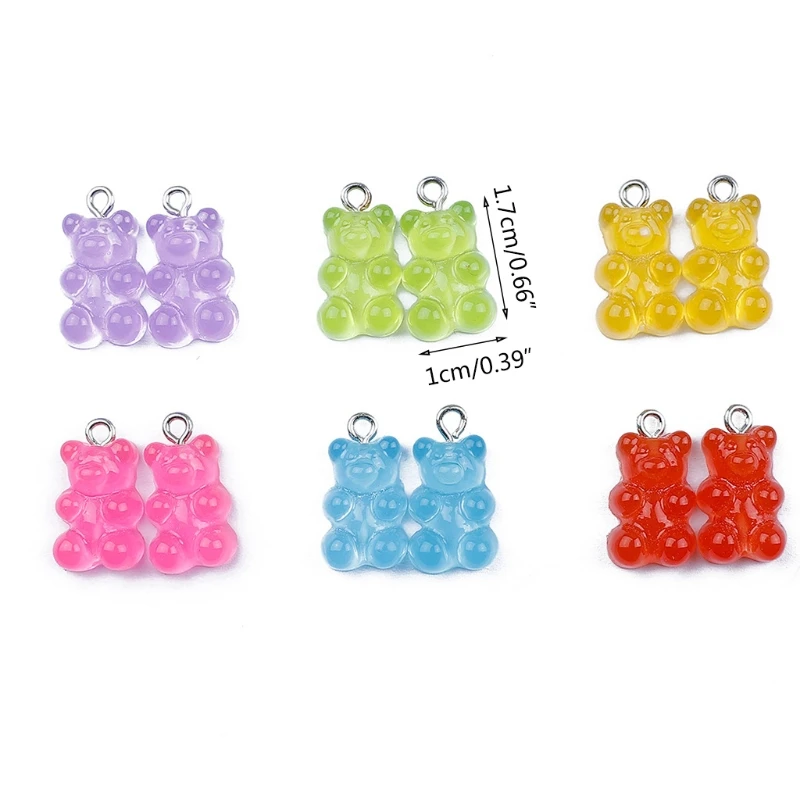 

DIY Earrings Kit Bear Charm Necklace Pendant Lobster Clasp Jump Rings Earring 87HC