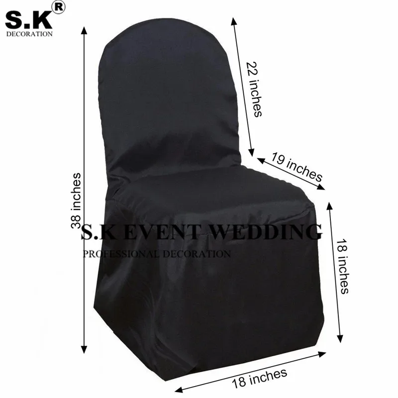 

5pcs White Polyester Banquet Chair Cover For Wedding Event Dining Hotel Decorate