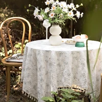 pastoral table cloth floral cotton linen cloth art american decoration picnic cloth