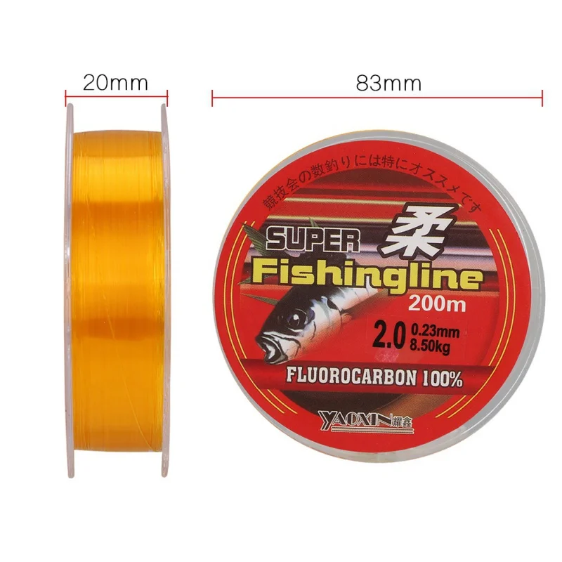 

100/200/300/500M Yellow Nylon Fishing Line Coated Monofilament Line Super Strong Fishing Wire Mainline 0.1mm 0.5mm Accessories