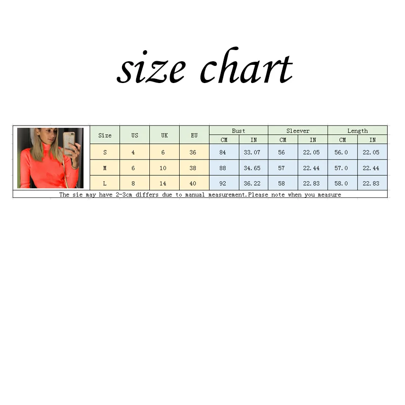 

Woman Sweaters Turtleneck Women Crop Top Long Sleeved Fluorescent Green Long Sleeve Slim Fit Rib Casual Solid Color Fluorescent