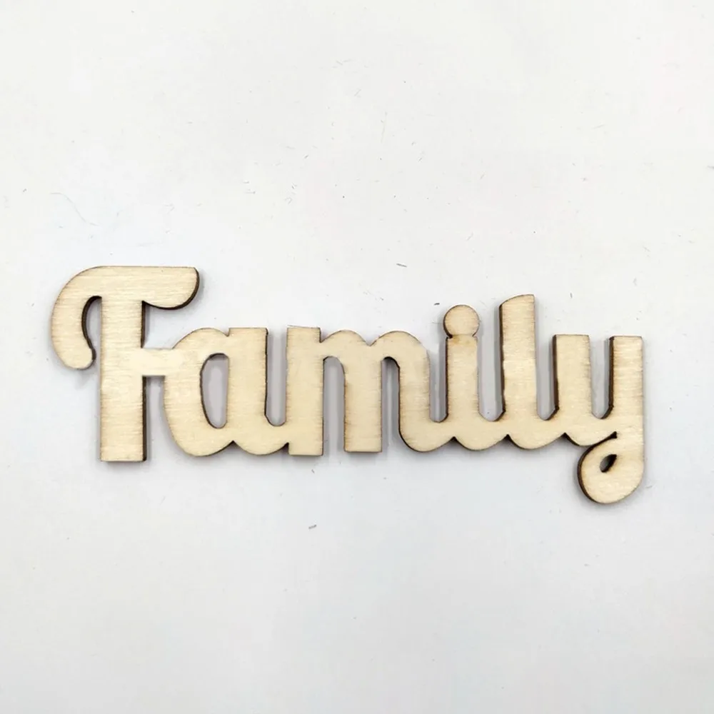 10 шт. деревянные Семейные слова буквенный Алфавит скрипт чипы DIY ремесла для