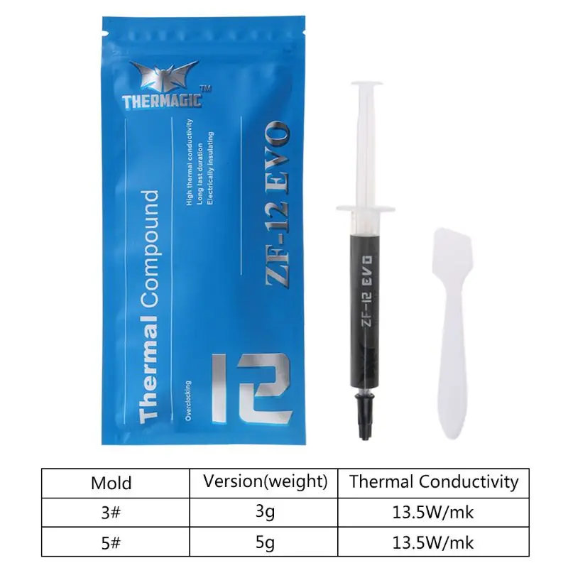 

ZF-EVO 13.5W/m k High Performance Thermal Grease Conductive Paste for processor CPU GPU Cooler Cooling Fan Compound Heatsink Pla