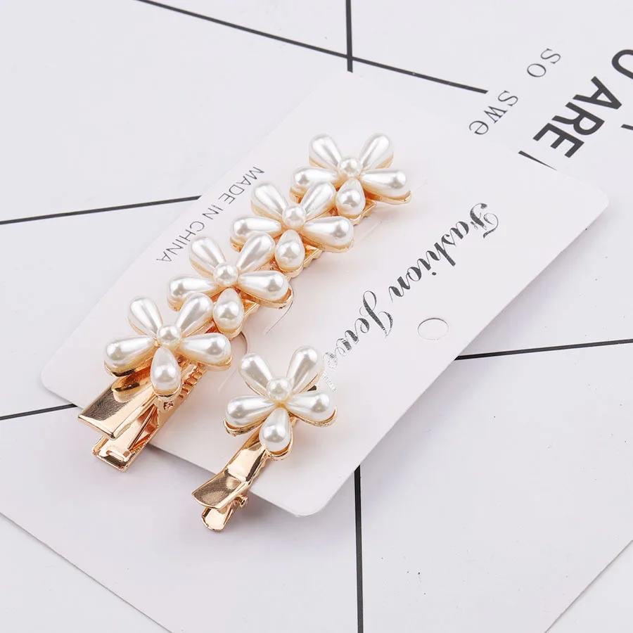 

Jaymaxi Imitation Pearls Hairpin Flower Type Classic Elegant Women New Hairpins 2 Pieces/set Gift for Love 5 sets/lot Wholesales