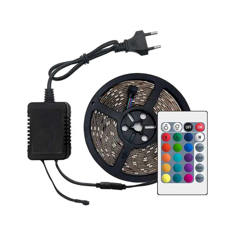Светодиодный светильник RGB 5050 SMD 2835 гибкая лента fita светодиодный светильник RGB 5 м 10 м 15 М лента диод DC12V 60 светодиодный s 1 м+ управление+ адаптер