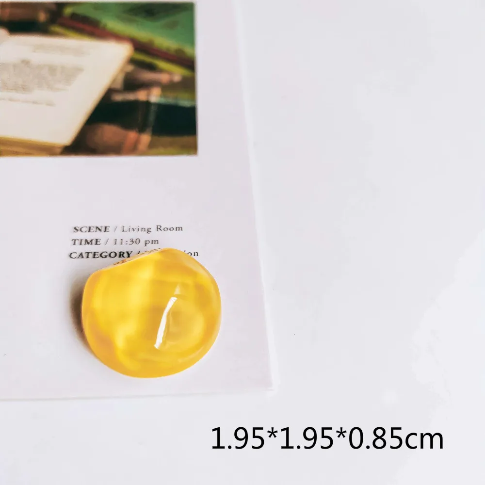 Resin Plastic Cabochon Round Flat Back Base Jewelry Component Diy Handmade Material 10pcs