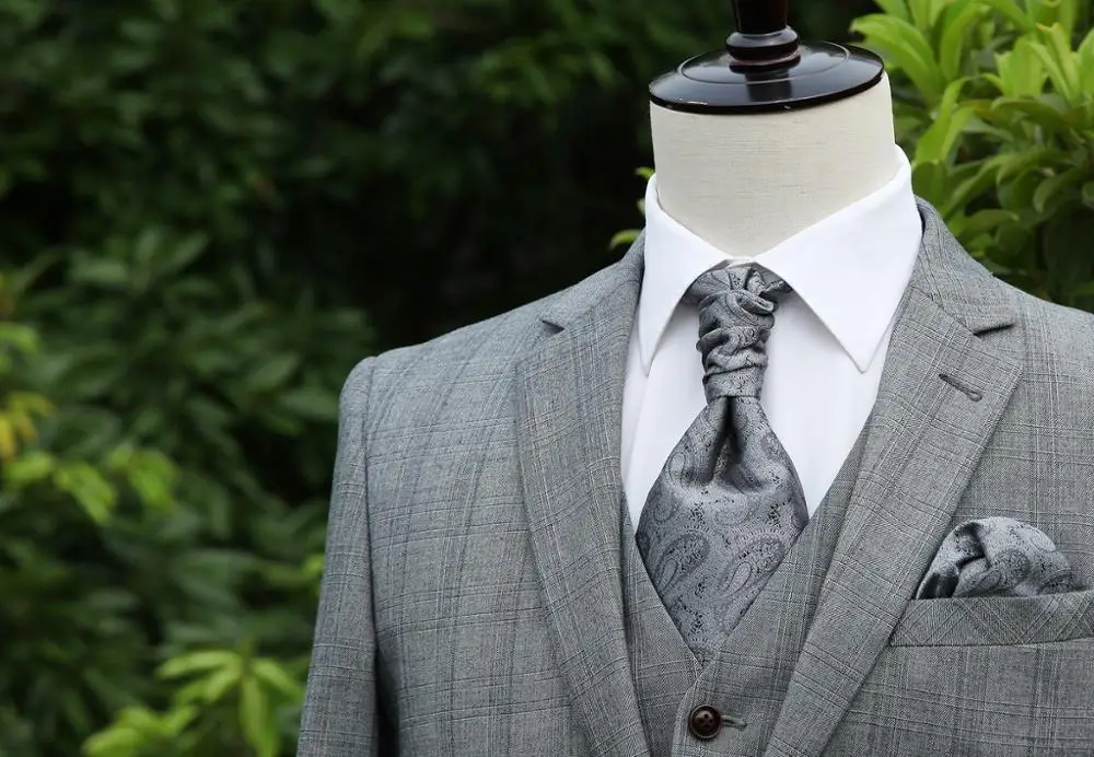 Мужской жилет VE01 серый серебристый с рисунком Пейсли топ дизайн на свадьбу 100%